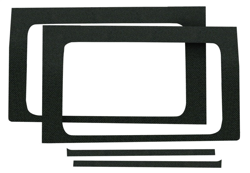 DEI 18-23 Jeep Wrangler JL 2 puertas Boom Mat embellecedor de ventana lateral trasera - 2 piezas - Negro