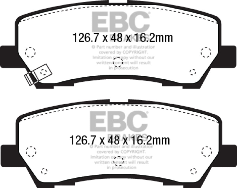 EBC 2015+ Ford Mustang 5.0L (con paquete de rendimiento) Pastillas de freno traseras Bluestuff