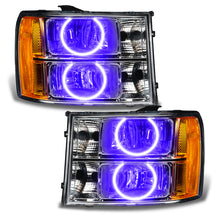 Cargar imagen en el visor de la galería, Oracle Lighting 07-13 GMC Sierra Pre-Assembled LED Halo Headlights -UV/Purple SEE WARRANTY