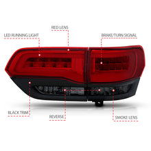 Cargar imagen en el visor de la galería, ANZO 2014-2016 Jeep Grand Cherokee luces traseras LED rojo/ahumado