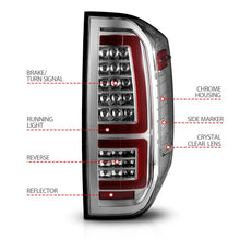 Cargar imagen en el visor de la galería, ANZO 2014-2021 Toyota Tundra luces traseras LED carcasa cromada/lente transparente