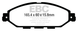 EBC 2015+ Nissan Murano 3.5L Pastillas de freno delanteras Redstuff
