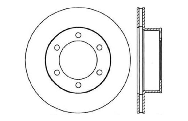 StopTech 95-03 Toyota Tacoma (6 Lug) / 96-00 4Runner Front Right Slotted & Drilled Rotor