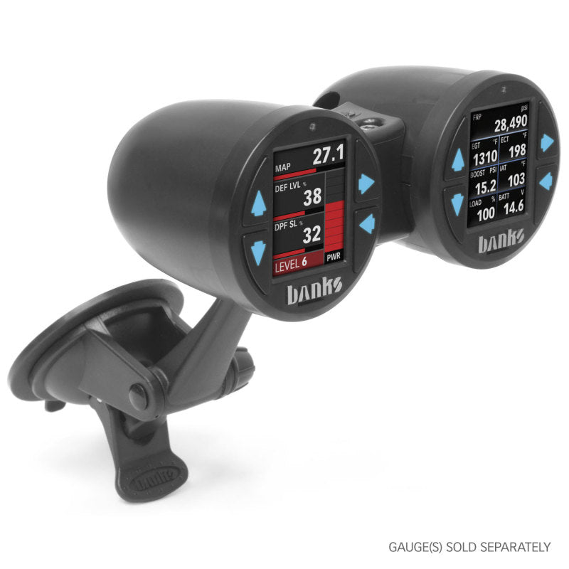 Soporte de succión para cápsula de calibre dual Banks Power para calibres iDash de 1,8 y 52 mm