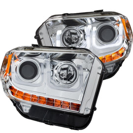 ANZO Faros delanteros proyectores Toyota Tundra 2014-2016 con barra en U cromada