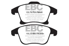 Pastillas de freno delanteras EBC 13+ Ford Fusion 1.6 Turbo Redstuff