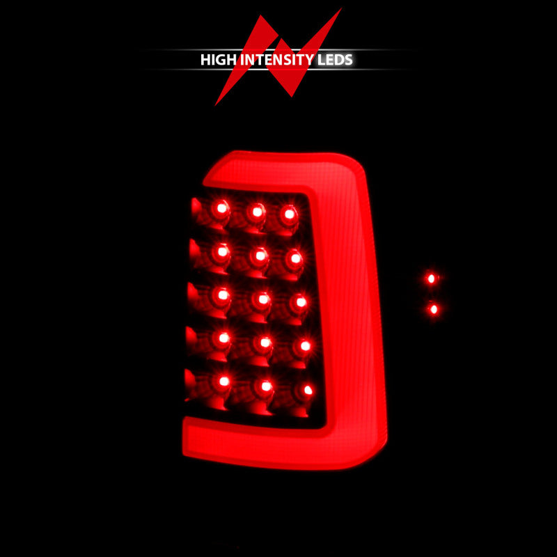 ANZO 1997-2004 Dodge Dakota luces traseras LED, carcasa negra, par de lentes transparentes