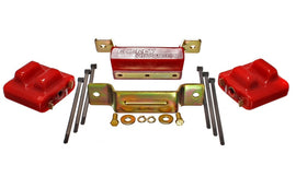 Suspensión energética 88-94 GM Blazer 4WD Serie K Soportes de motor y transmisión rojos; Acabado de zinc