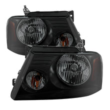 Cargar imagen en el visor de la galería, Xtune Ford F150 04-08 Amber Crystal Headlights Black Smoked HD-JH-FF15004-AM-BSM