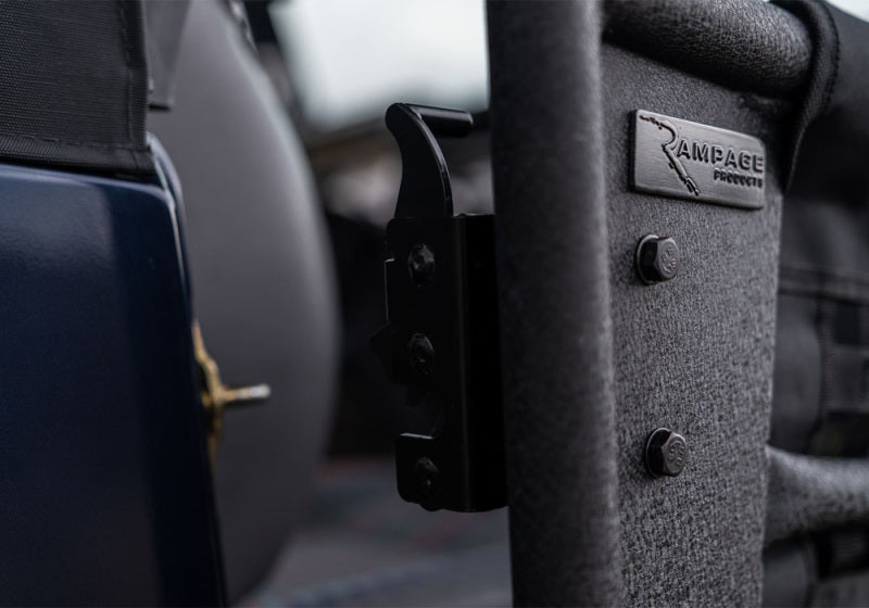 Rampage 1997-2006 Jeep Wrangler(TJ) Puertas tubulares de 2 puertas con red, color negro