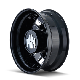 Mayhem 8180 BigRig 24.5x8.25/10x285.75 BP/168mm Offset/220.1mm Buje Trasero Negro con Rueda de Radios Fresados
