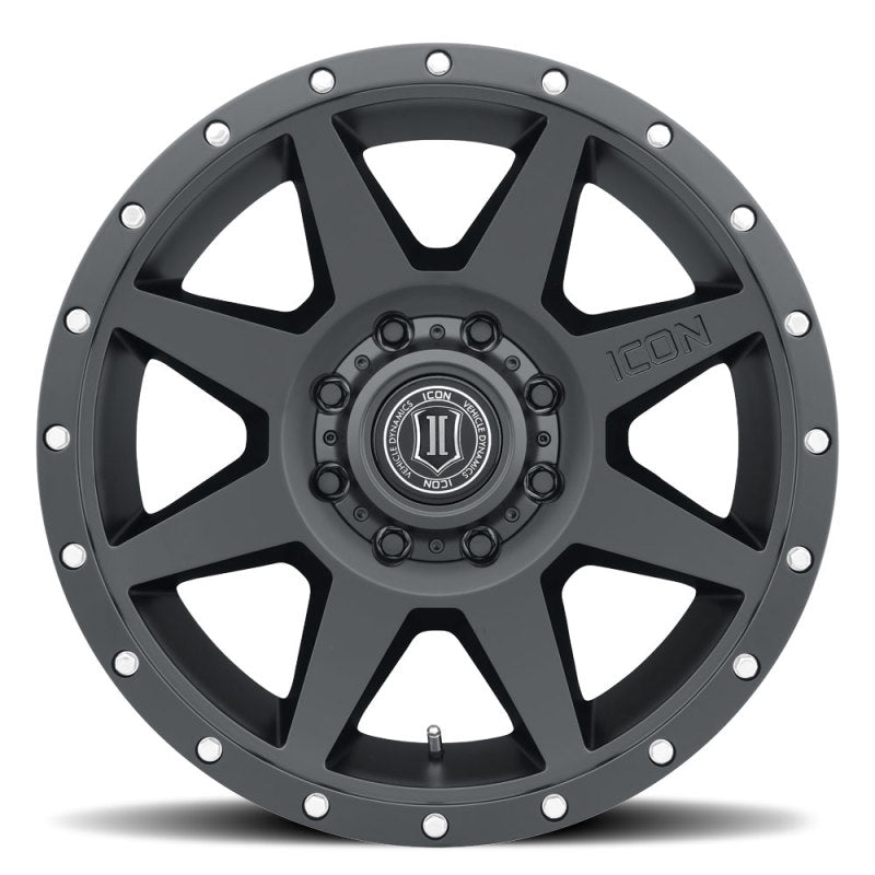 ICON Rebound 20x9 8x6.5 12mm Offset 5.5in BS 121.40mm Diámetro Rueda negra satinada