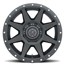 Cargar imagen en el visor de la galería, ICON Rebound 20x9 8x6.5 12mm Offset 5.5in BS 121.40mm Diámetro Rueda negra satinada