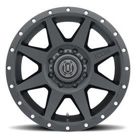 ICON Rebound 20x9 8x6.5 12mm Offset 5.5in BS 121.40mm Diámetro Rueda negra satinada