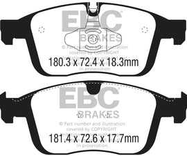 EBC 2016+ Volvo XC60 2.0L Turbo T5 Pastillas de freno delanteras Redstuff