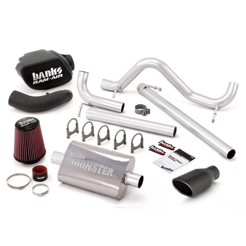 Banks Power 07-11 Jeep 3.8L Wrangler - 4dr Stinger Sys (sin AutoMind) - SS Single Exh con punta negra