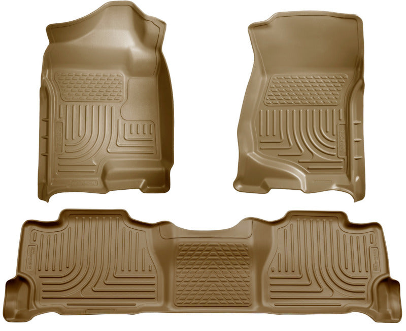 Husky Liners 07-13 GM Escalade ESV/Avalanche/Suburban WeatherBeater Tan delantero/2ª fila revestimientos de piso