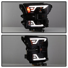 Cargar imagen en el visor de la galería, xTune 15-17 Ford F-150 DRL LED Light Bar Projector Headlights - Black Smoke (PRO-JH-FF15015-LB-BSM)
