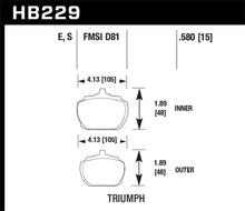 Cargar imagen en el visor de la galería, Pastillas de freno delanteras Hawk 70-73 Triumph Stag / 80-82 Triumph TR8 HT-10 Race