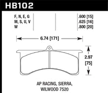 Cargar imagen en el visor de la galería, Pastillas de freno de carrera Hawk AP Racing 6/Wilwood HT-10
