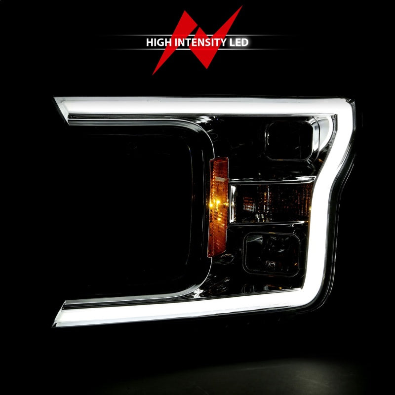 ANZO 2018-2019 Ford F-150 Proyector Plank Style HL Cromo Ámbar (Sin Switchback)