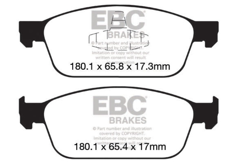 Pastillas de freno delanteras EBC 12+ Ford Focus 2.0 Turbo ST Greenstuff