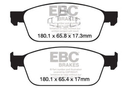 Pastillas de freno delanteras EBC 12-18 Ford Focus ST Bluestuff