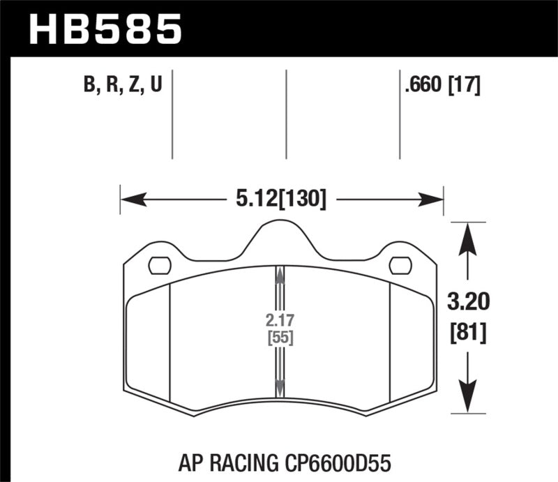 Pastillas de freno de carrera Hawk AP Racing CP 6600 DTC-70