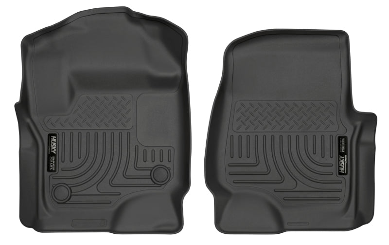 Husky Liners 2017 Ford Super Duty (Crew Cab / Super Cab) Revestimientos de piso delantero negros WeatherBeater