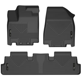 Husky Liners 2022 Nissan Pathfinder/Infiniti QX60 Weatherbeater Revestimientos negros para el piso del asiento delantero y del segundo asiento