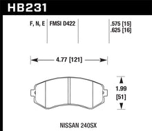 Cargar imagen en el visor de la galería, Hawk 89-93 240SX LE y SE (sin ABS) y base / 94-96 240SX SE y base azul 9012 Pastillas de freno delanteras de carrera