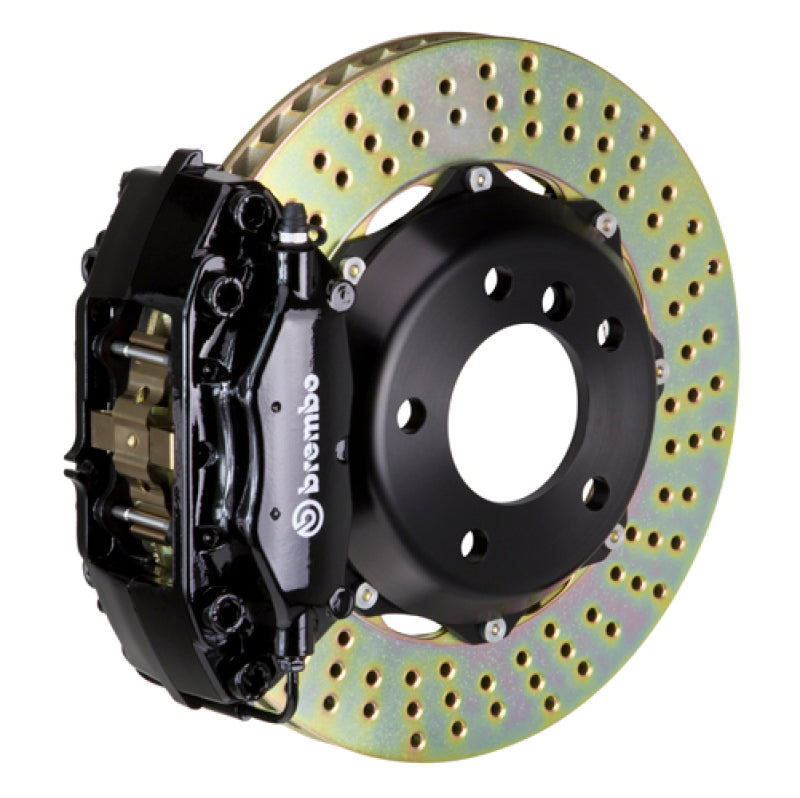 Brembo 02-06 Mini Cooper Front GT BBK 4 pistones fundidos 2 piezas 320x28 2 piezas rotor perforado-negro
