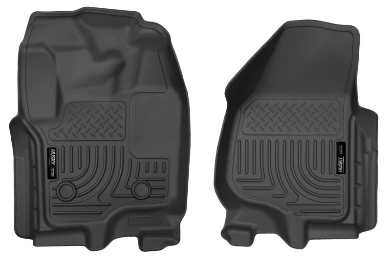 Husky Liners 12-15 Ford Super Duty Crew &amp; Extended Cab WeatherBeater Revestimientos de piso negros para primera fila