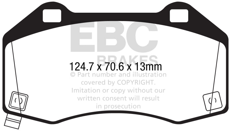 EBC 2017+ Fiat 124 Spider 1.4L Turbo Abarth Redstuff Pastillas de freno delanteras