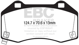 EBC 2017+ Fiat 124 Spider 1.4L Turbo Abarth Redstuff Pastillas de freno delanteras
