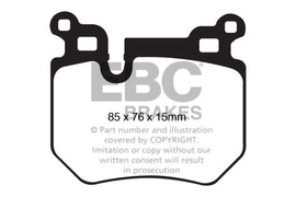 EBC 08-10 BMW 135 3.0 Twin Turbo Pastillas de freno traseras Greenstuff