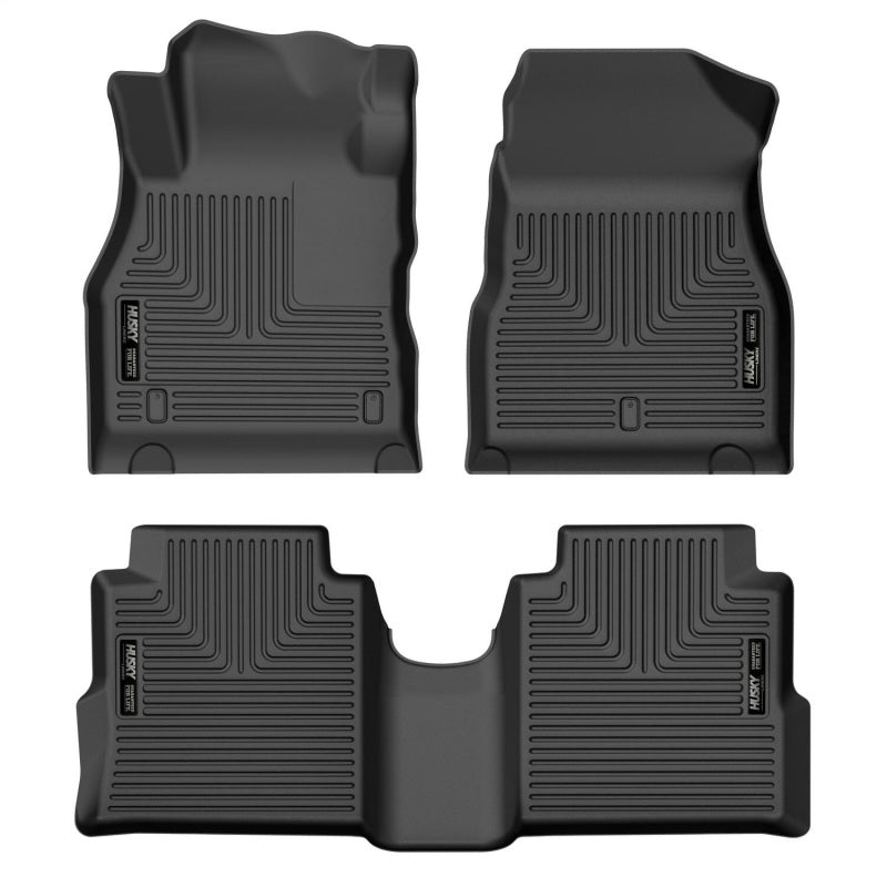 Husky Liners 18-22 Nissan Kicks Weatherbeater Revestimientos de piso para asiento delantero y segundo, color negro