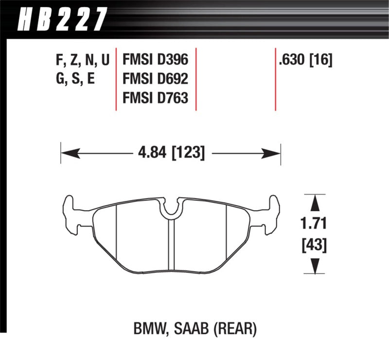 Pastillas de freno traseras Hawk 92-95 BMW 325iS / 96-02 BMW M3 DTC-70 Race