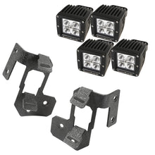 Cargar imagen en el visor de la galería, Rugged Ridge 07-18 Jeep Wrangler JK Textured Black Square A-Pillar LED Light Mount Kit