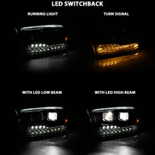 Load image into Gallery viewer, ANZO 16-18 Chevrolet Silverado 1500 LED Projector Headlights w/Plank Style Switchback Chrome w/Amber