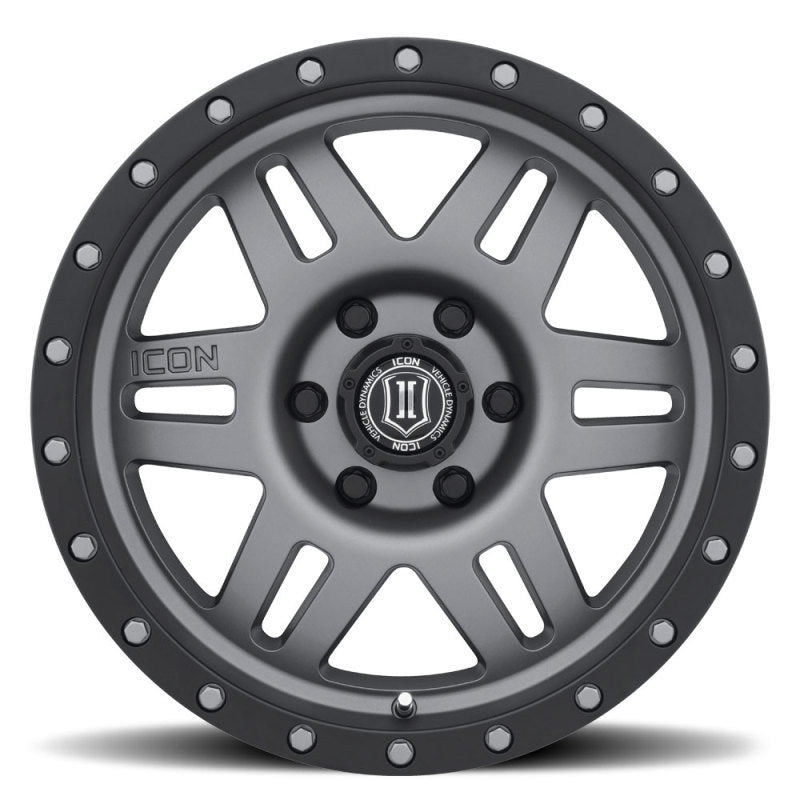 Rueda de titanio ICON de seis velocidades, 17x8,5, 6x5,5, desplazamiento de 25 mm, 5,75 pulgadas, BS, diámetro de 108,1 mm