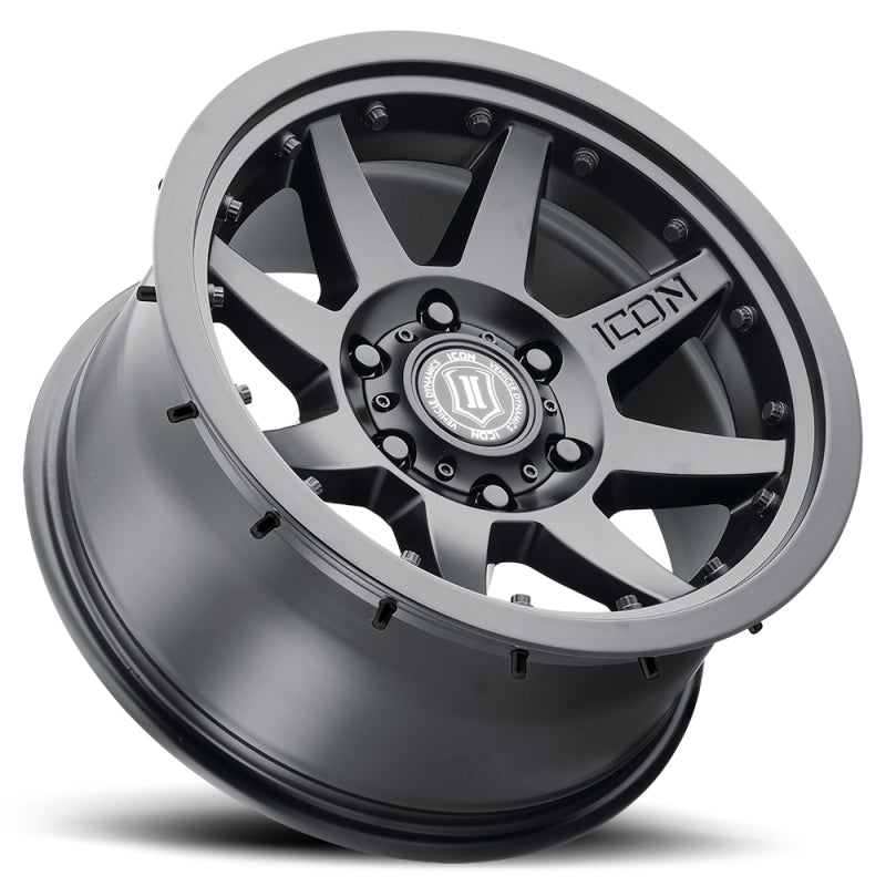 ICON Rebound Pro 17x8.5 5x5 -6mm Offset 4.5in BS 71.5mm Diámetro Rueda negra satinada