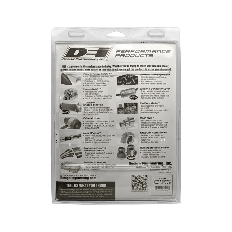 DEI Dyno Strap Heat Guard 5 pulgadas de ancho x 3 pies - Aluminizado