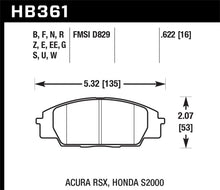Cargar imagen en el visor de la galería, Pastillas de freno delanteras Hawk 2002-2006 Acura RSX Type-S HPS 5.0
