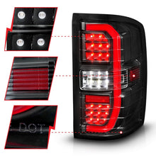 Load image into Gallery viewer, ANZO 14-18 GMC Sierra 1500 Full LED Taillights Black Housing Clear Lens (w/C Light Bars)