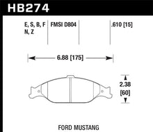 Cargar imagen en el visor de la galería, Hawk 96-10 Ford Mustang Azul 9012 Pastillas de freno delanteras de carrera