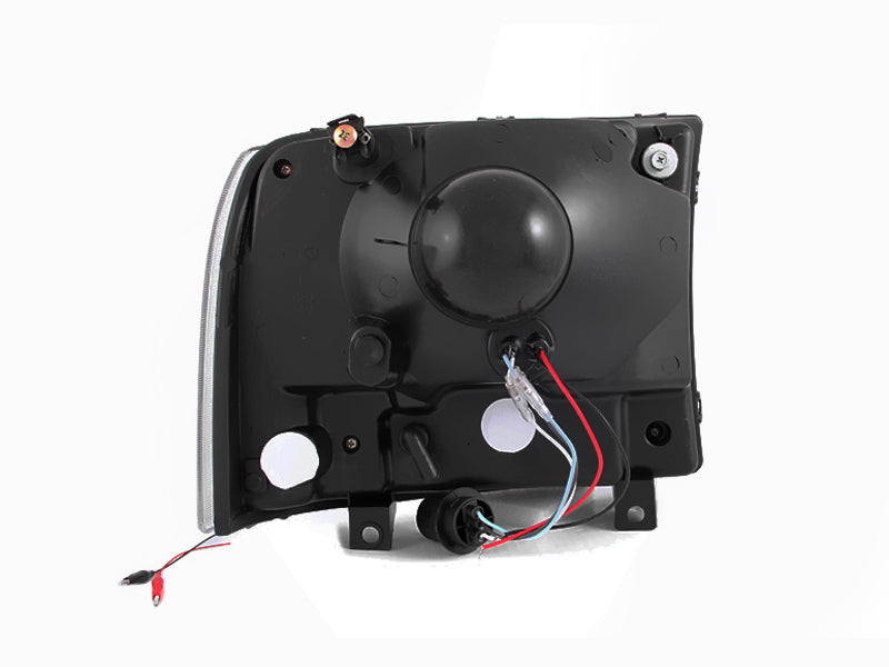 ANZO 2000-2004 Ford Excursion Crystal Faros delanteros cromados con LED 1 pieza