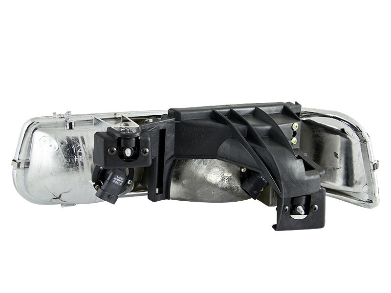 ANZO 1999-2002 Chevrolet Silverado 1500 Faros delanteros de cristal, color negro
