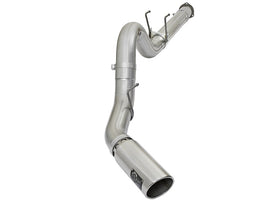 aFe ATLAS Sistema de escape de acero de alumbre con respaldo DPF de 5 pulgadas con punta pulida 2017 Ford Diesel Trucks V8-6.7L (td)