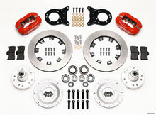 Cargar imagen en el visor de la galería, Wilwood Forged Dynalite Front Kit 12.19in Red 1970-1973 Mustang Disc &amp; Drum Spindle